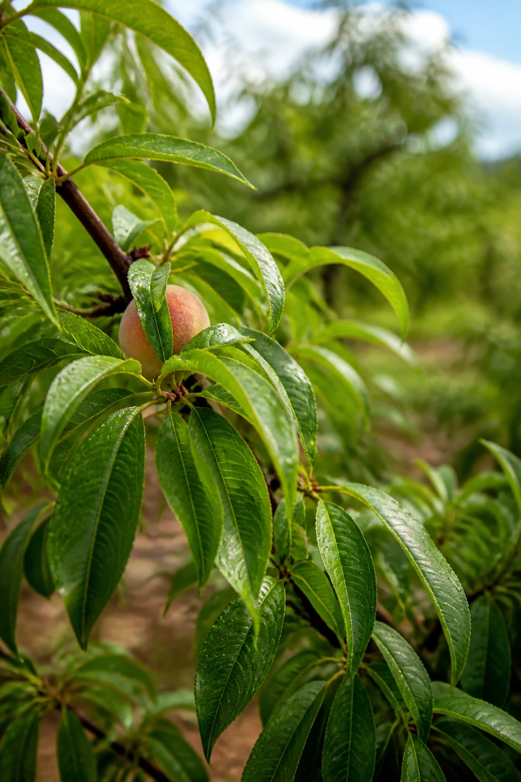 Do Peach Trees Lose Their Leaves? Yes, And Here's Why 5 Healthy peach tree branch with lush leaves in orchard