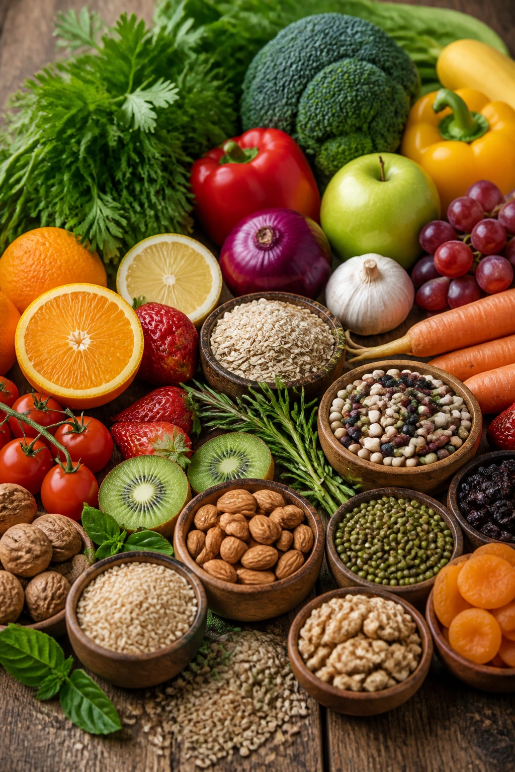 Why Are Fruits And Vegetables Called Produce? Let's Find Out 3 Close-up of diverse produce on a wooden board