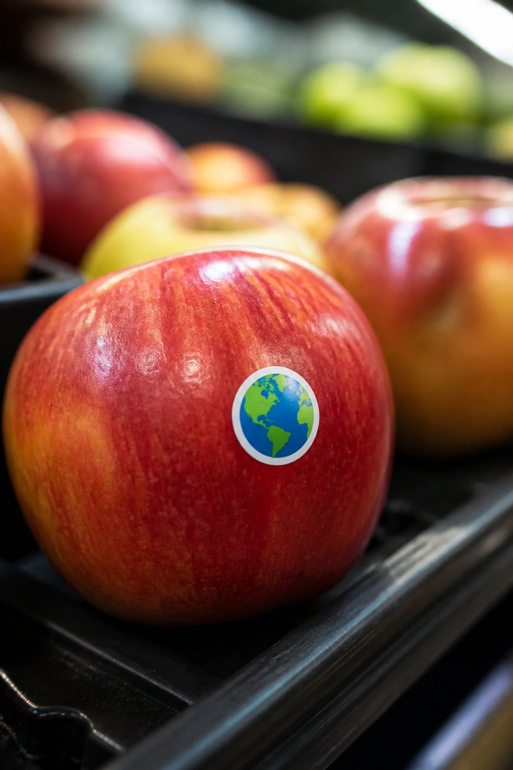 Understanding What Stickers on Fruits and Vegetables Mean 5 Fruit with globe icon indicating origin sticker