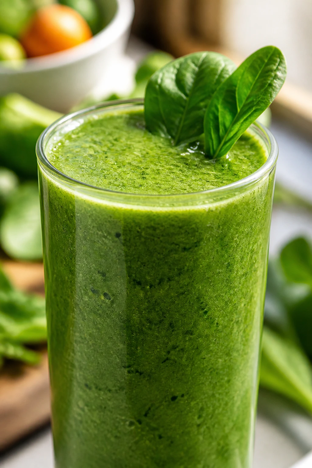 10 Surprising Benefits Of Blending Fruits And Vegetables 4 Close-up of a vibrant green smoothie highlighting high produce intake