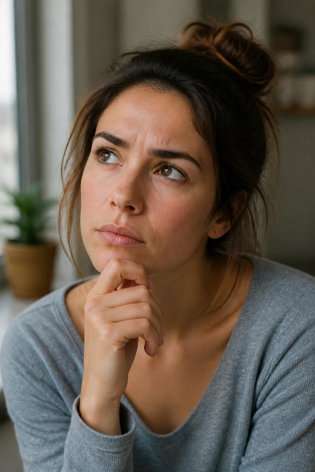 Close-up portrait of a thoughtful real person representing questions people ask about pneumonia-friendly fruit choices
