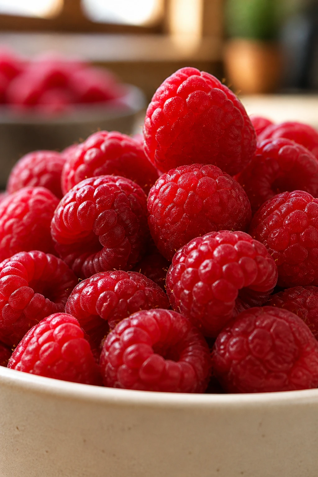 Are Raspberries Acidic Or Alkaline? All You Need To Know 2 Close-up raspberry cluster in a warm kitchen setting