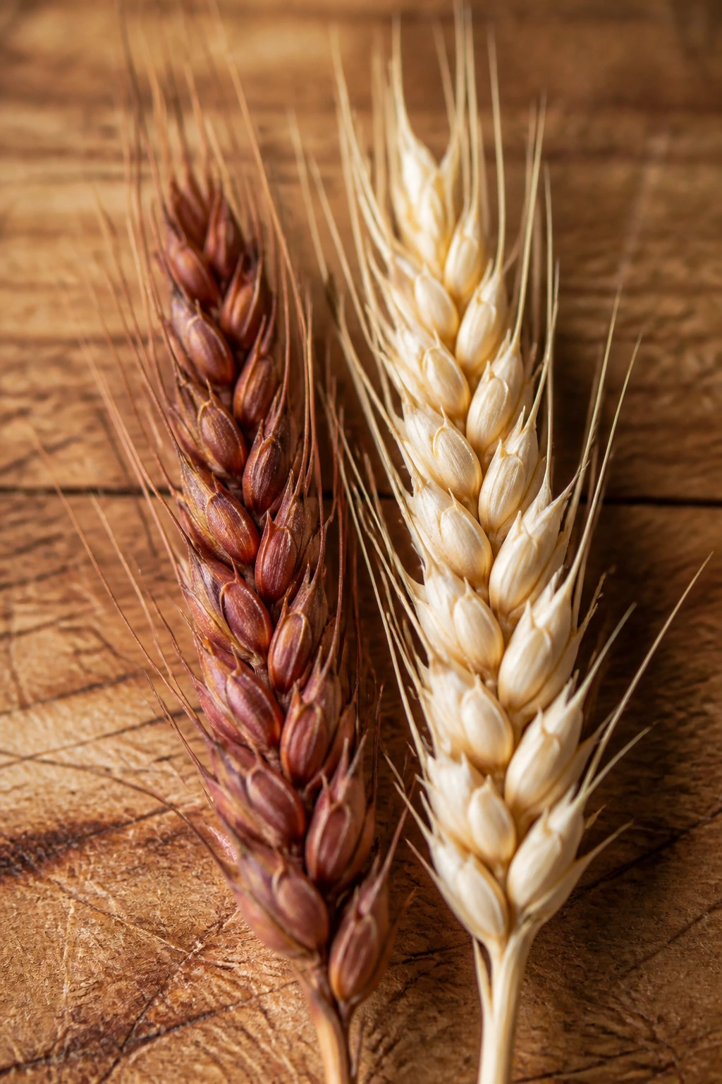 Red Wheat vs White Wheat: Understanding the Differences 10 Close-up of red and white wheat heads side by side