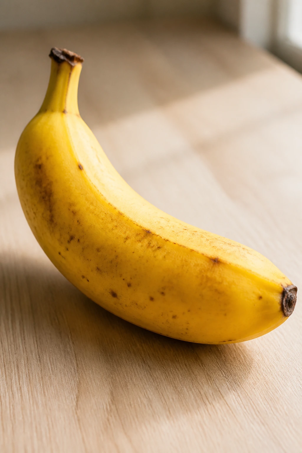 Ripe Regular Banana on a wooden surface
