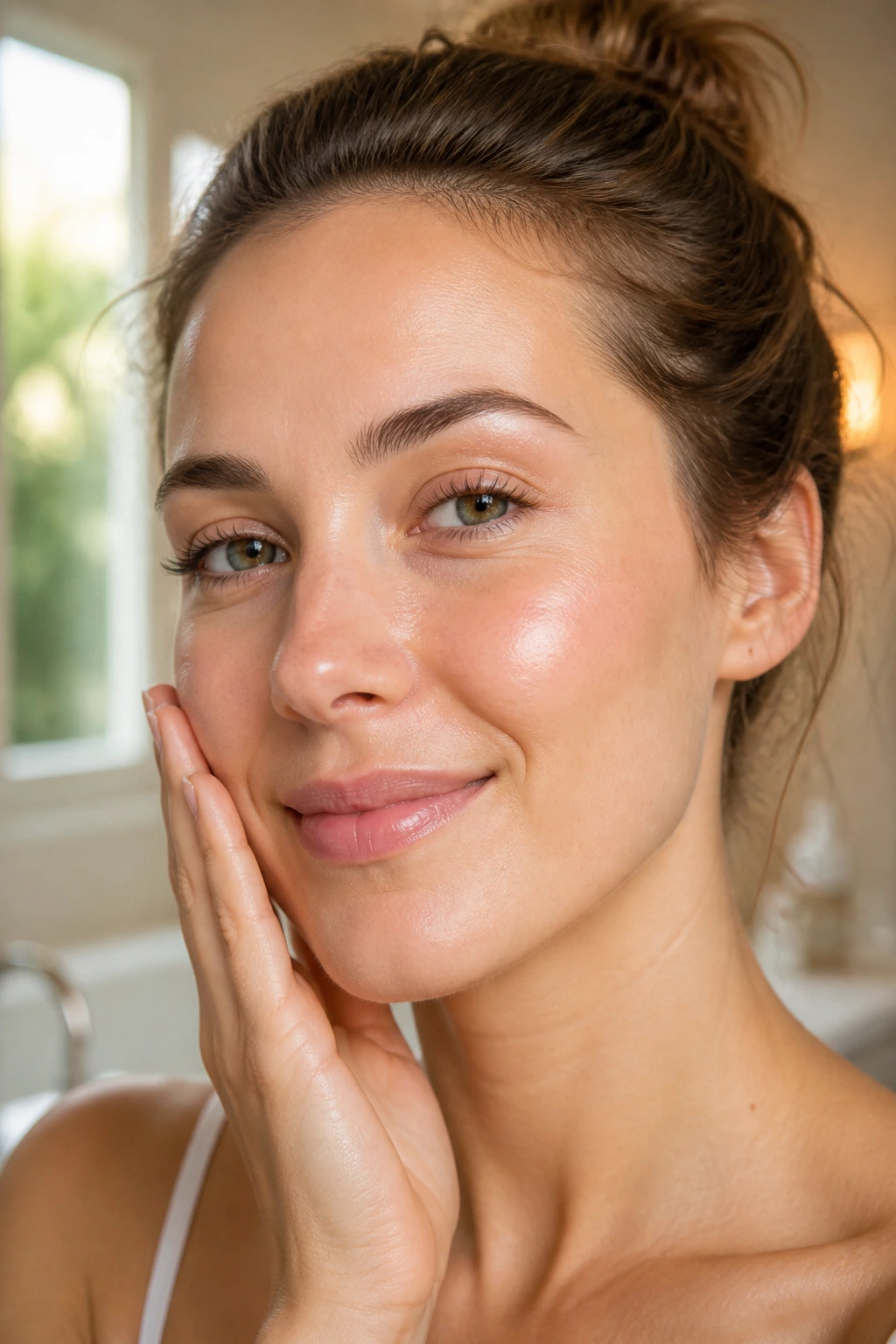 The 12 Incredible Benefits of Using Banana Face Masks 7 Close-up of a woman's glowing, smooth skin demonstrating rejuvenation