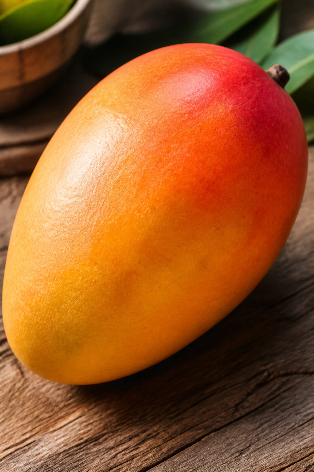 10 Surprising Reasons Why Mango Is Called King Of Fruits 1 Close-up of a ripe mango on a wooden counter