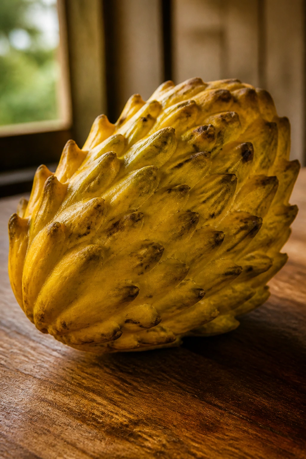Rollinia Fruit: Nutrition Value, Health Benefits, And More 2 Rollinia fruit on wooden surface implying traditional uses
