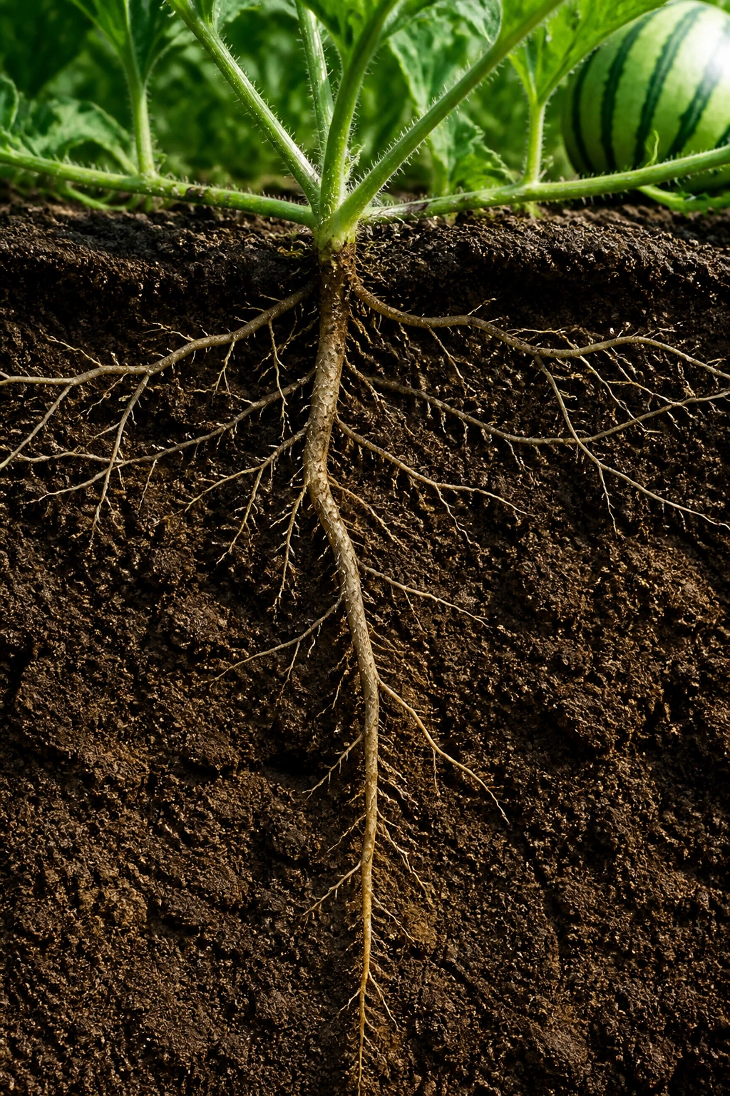 How Deep Do Watermelon Roots Grow? How Deep Do They Go? 7 Watermelon root depth variation in soil showing deep and shallow roots.