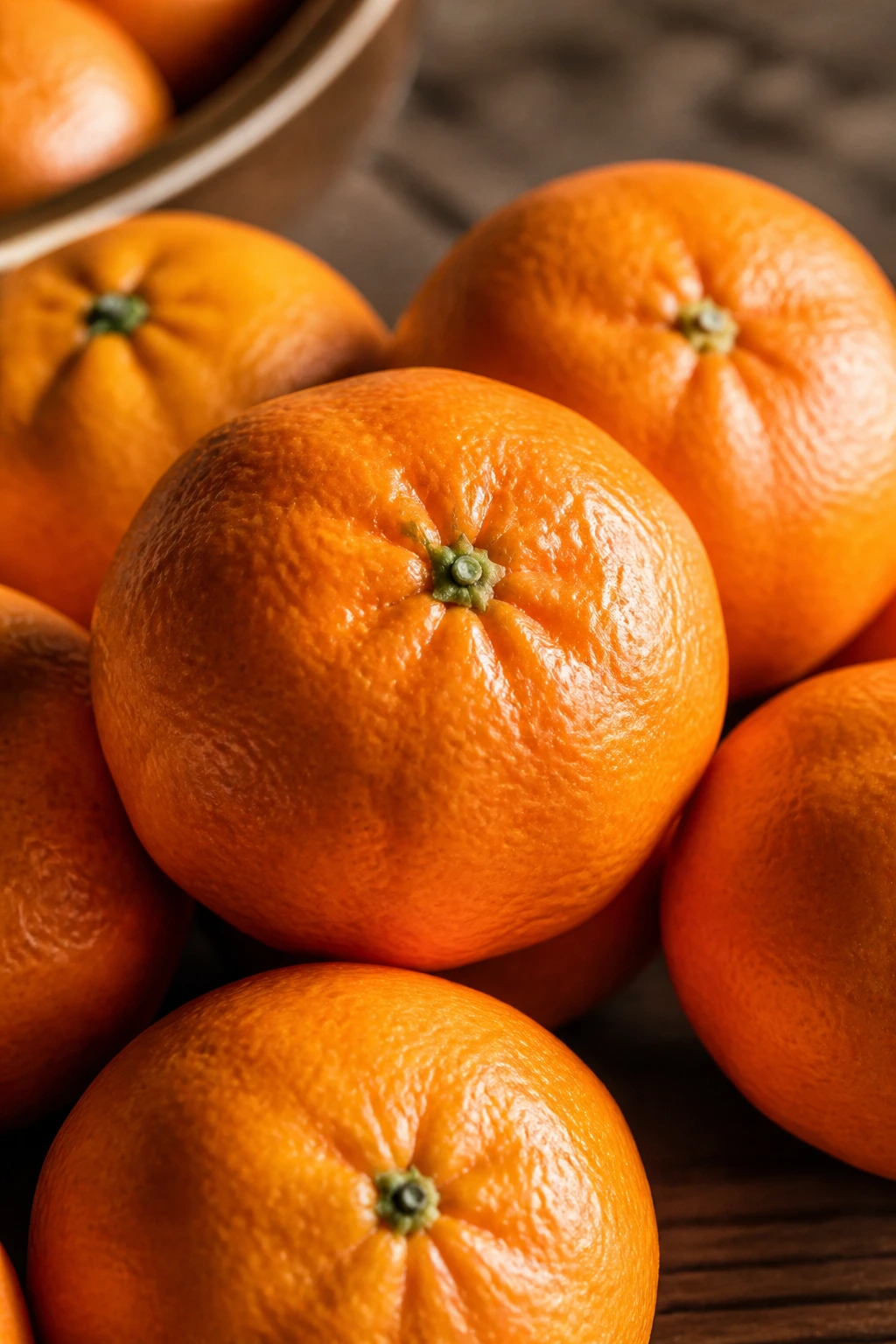 How To Store Satsumas Properly 1 Close-up of fresh satsumas on a rustic wooden kitchen counter with warm natural light