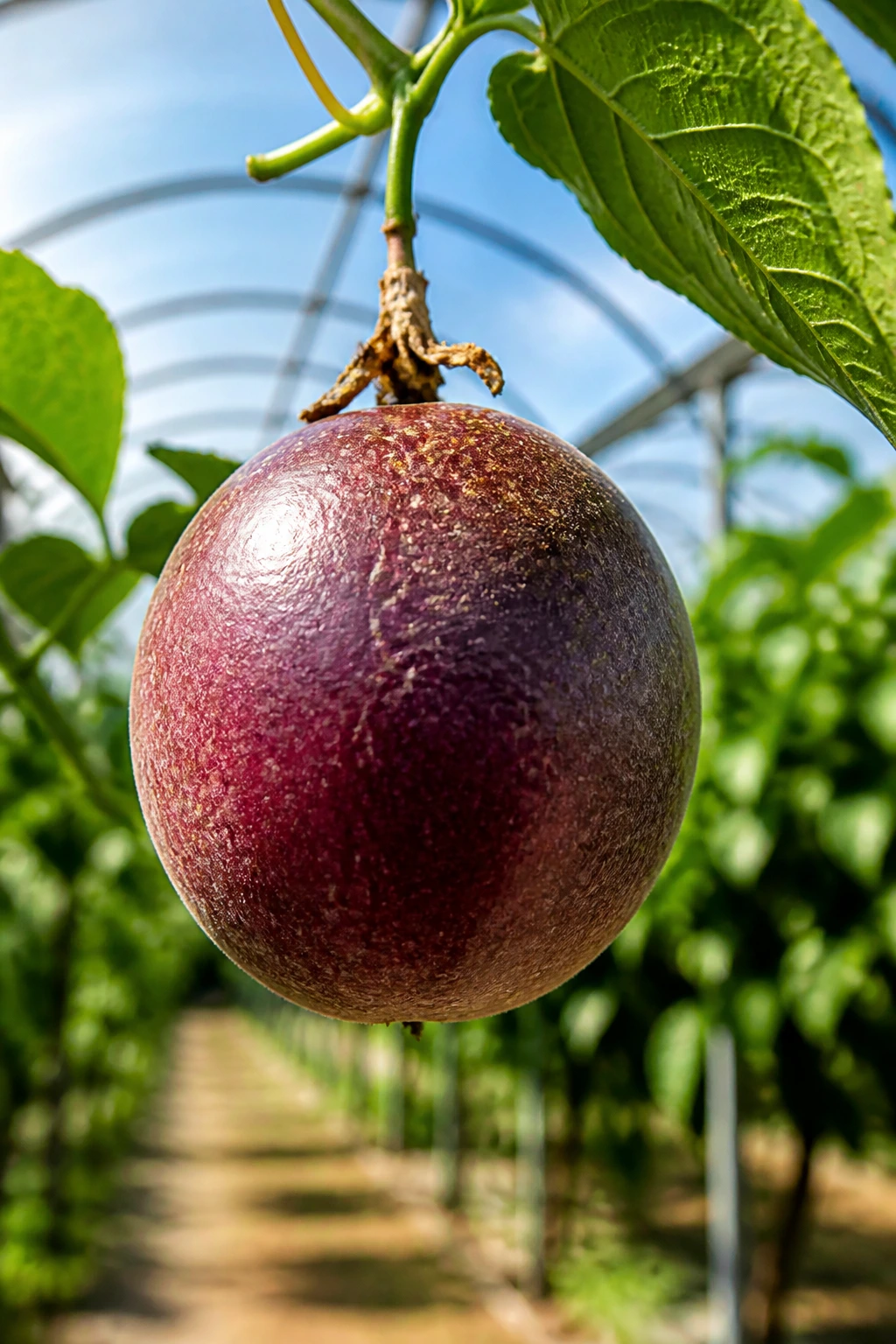 When Are Passion Fruit In Season Around The World? 2 Close-up of passion fruit with greenhouse background