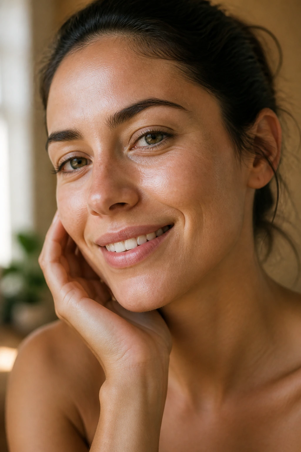 What Happens If You Eat Blueberries Everyday? 5 Close-up portrait showing clear skin texture and glow