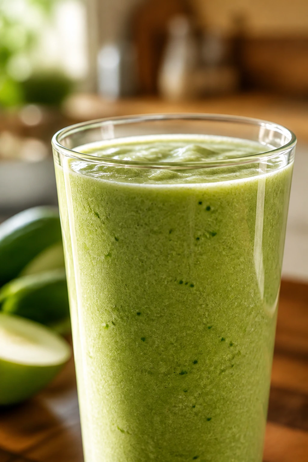 Does Blending Fruit Destroy Nutrients? Find Out Now! 12 Glass of smoothie filling the frame in a warm kitchen