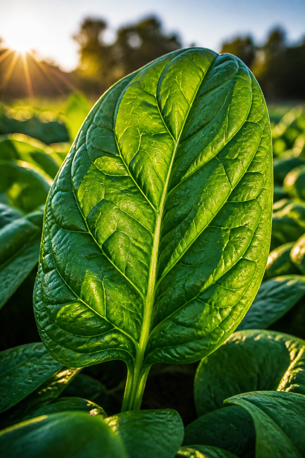 10 Surprising Benefits Of Eating Salad For Skin Health 1 Close-up spinach leaf highlighting sun-protective carotenoids and sun damage defense