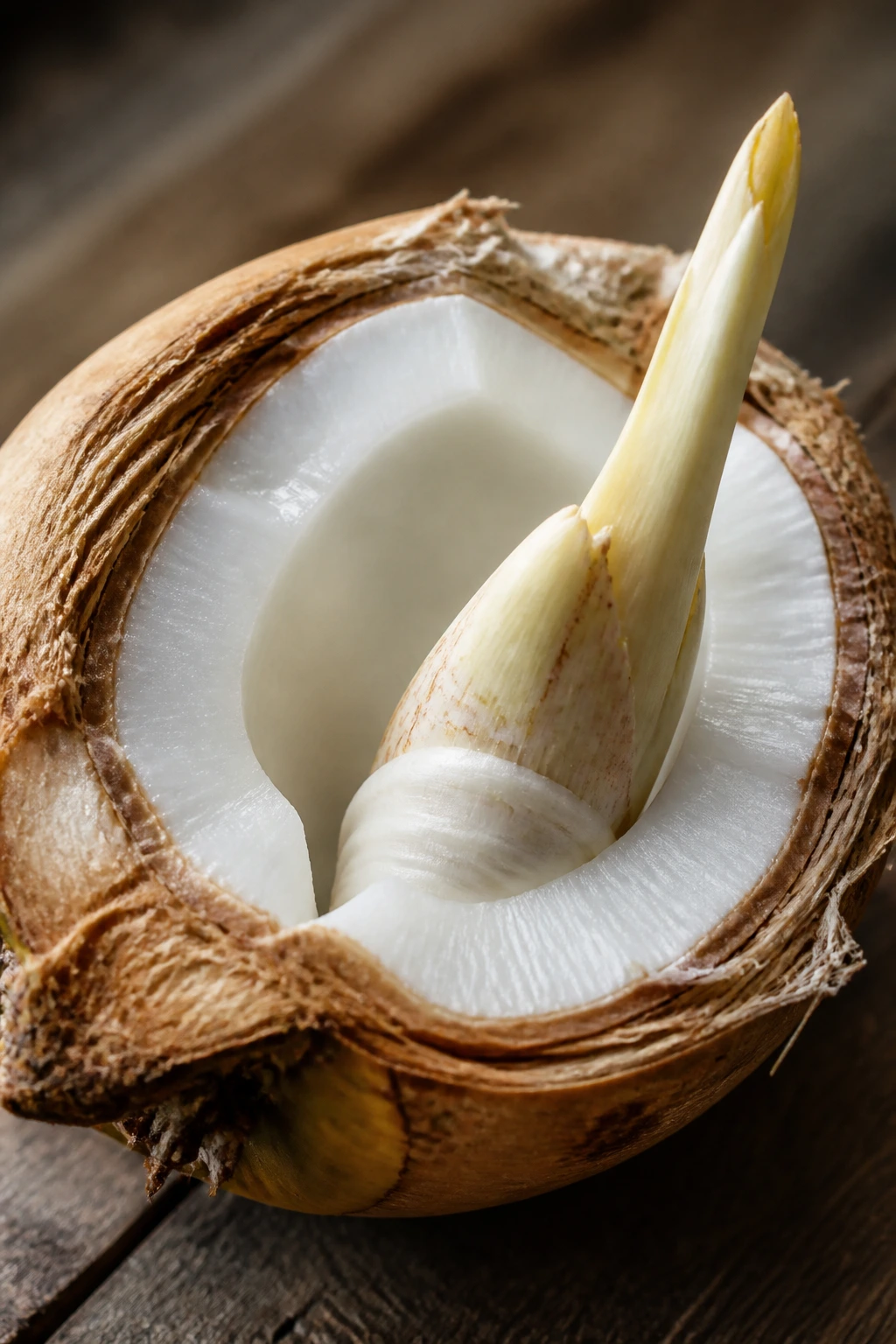 Sprouted coconut close-up illustrating immune-supporting properties