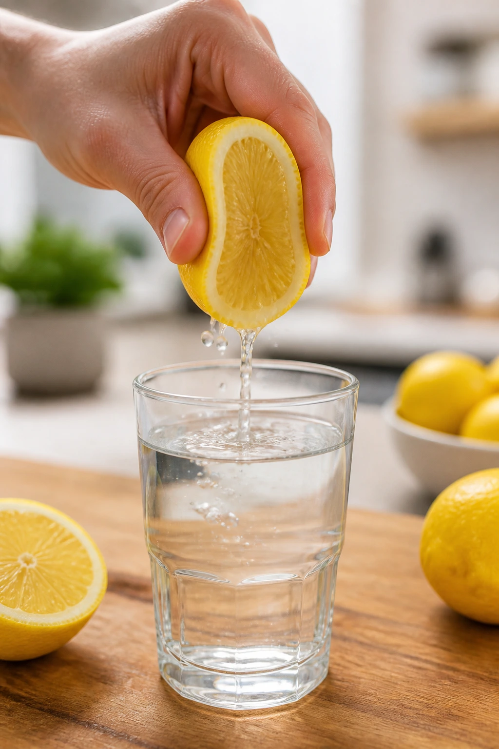 Is Lemon Or Lemon Water Good for Gastritis? 6 Hand squeezing lemon into a glass of water
