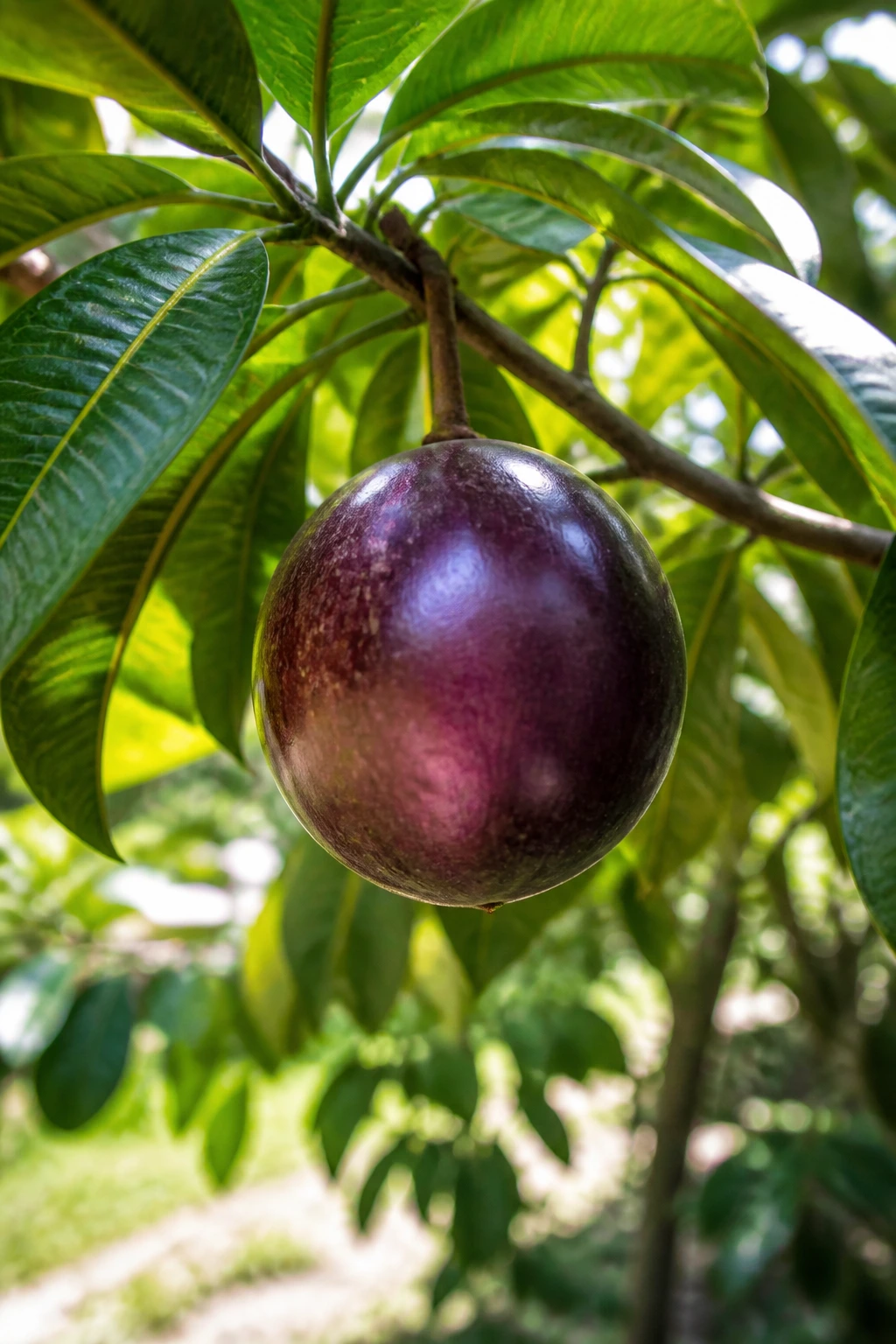 Jamaican Star Apple: Nutrition Facts, Health Benefits, And More 2 Star apple on a branch in tropical garden