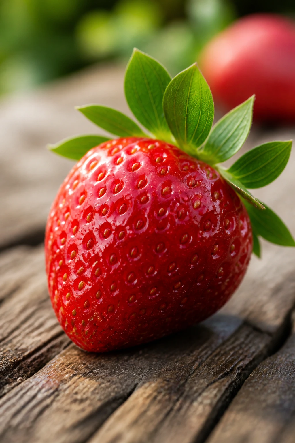 Can Horses Eat Strawberries? All You Need to Know 5 Single strawberry on wooden surface in natural daylight
