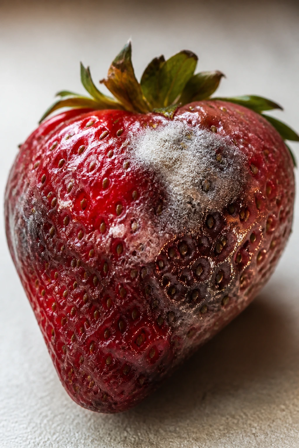 How Long Can Strawberries Stay at Room Temperature? 3 Moldy strawberry showing spoilage indicators