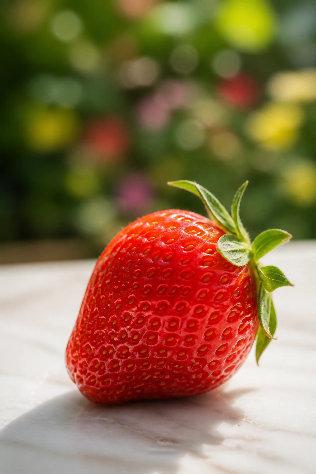 Close-up of a strawberry on a light background highlighting benefits for rats