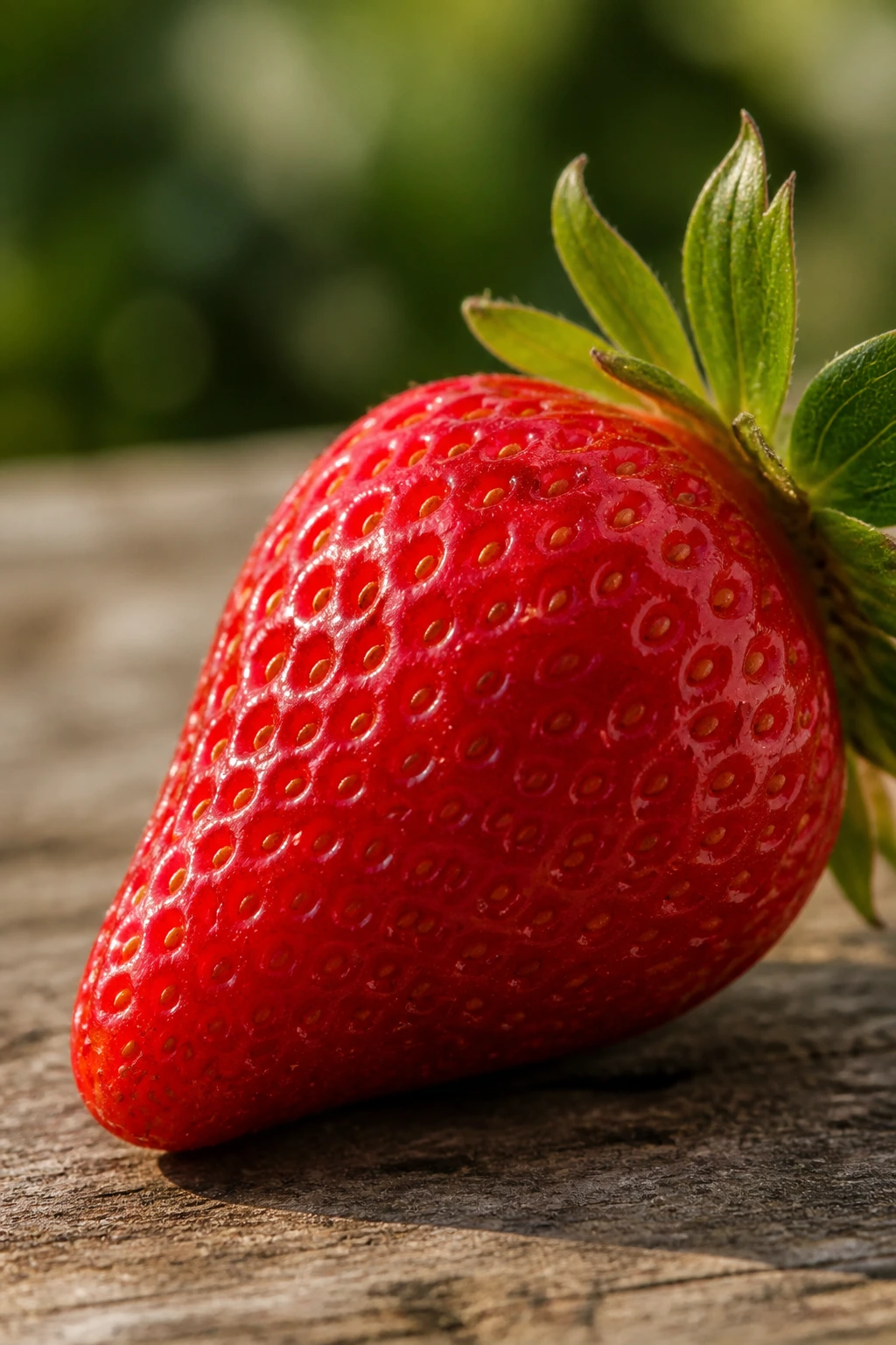 Can Squirrels Eat Strawberries? All You Need to Know 5 Single ripe strawberry on a wooden surface in natural light