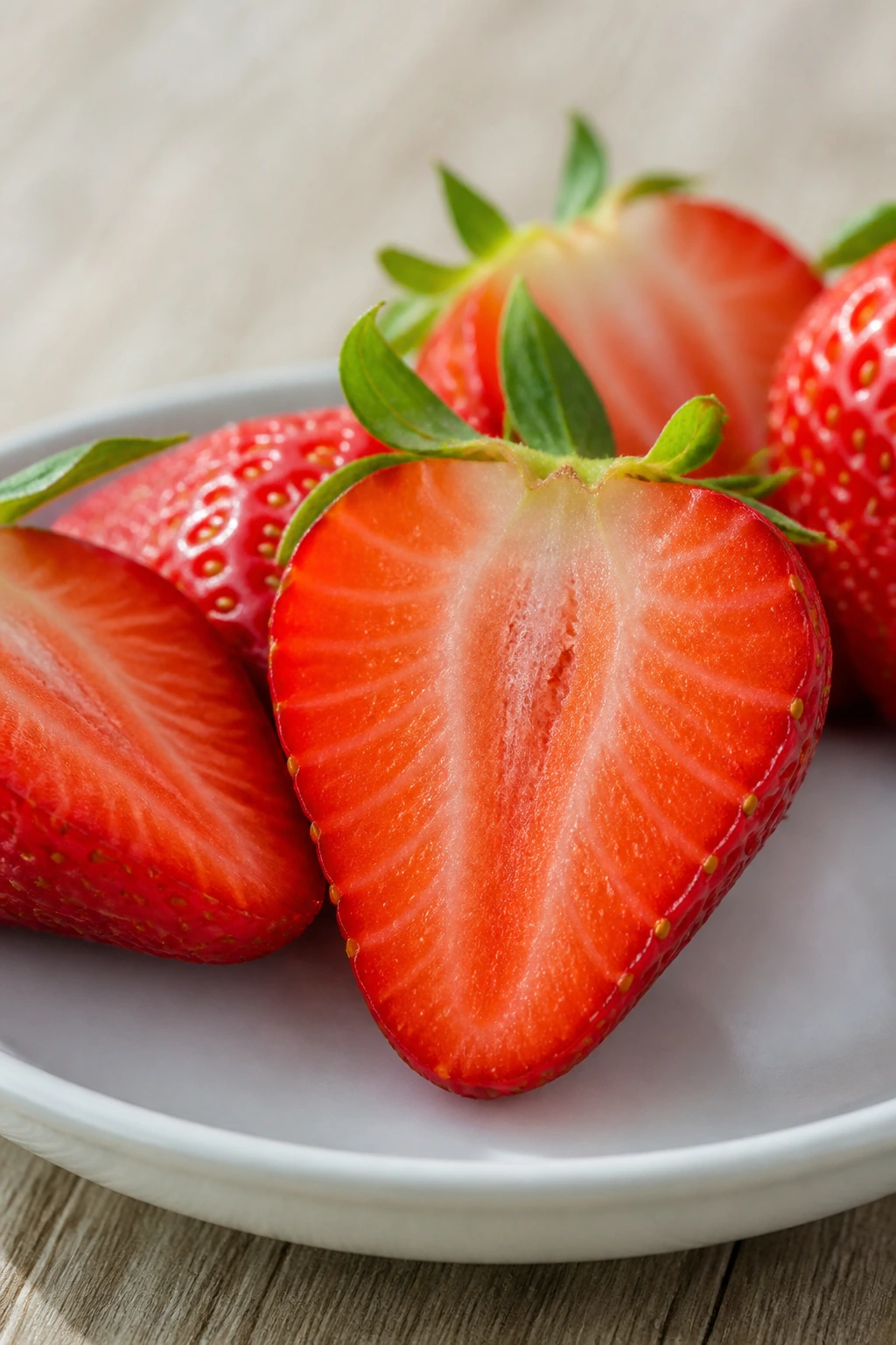What Are The Benefits of Strawberry for Babies? & The Risk? 6 Cross-section of a ripe strawberry showing interior and seeds