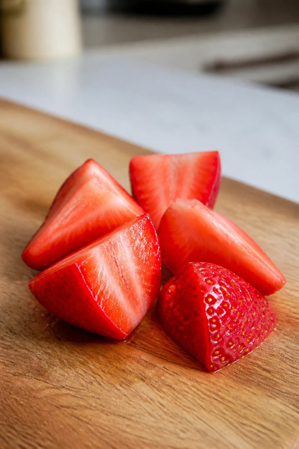 Can Chinchillas Eat Strawberries? All You Need To Know 6 Cut strawberries prepared as small treats for chinchillas.