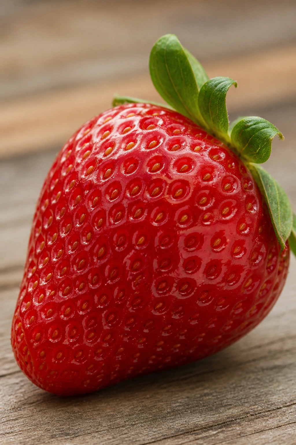 Close-up of a ripe strawberry filling the frame