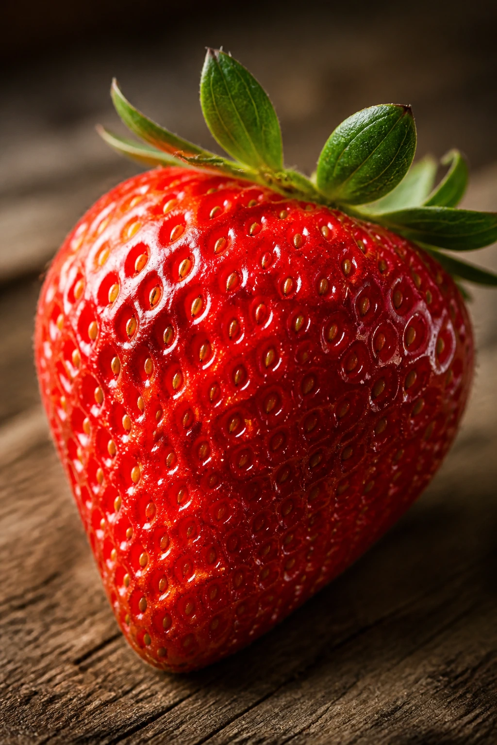 Fruity Horoscopes: What Fruit Represents Your Zodiac Sign? 1 Close-up of a single ripe strawberry on a rustic wooden surface with warm window light