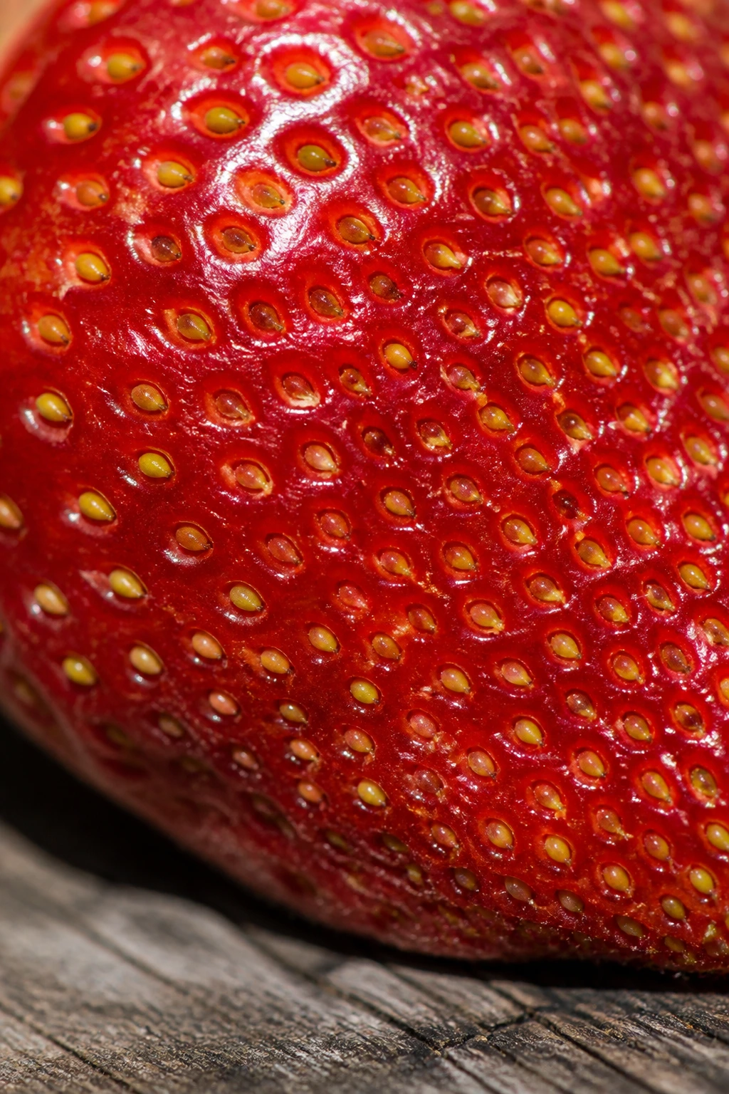 Complete Lifecycle of Strawberry Plants from Start to Finish 5 Macro close-up of strawberry skin showing numerous yellow seeds