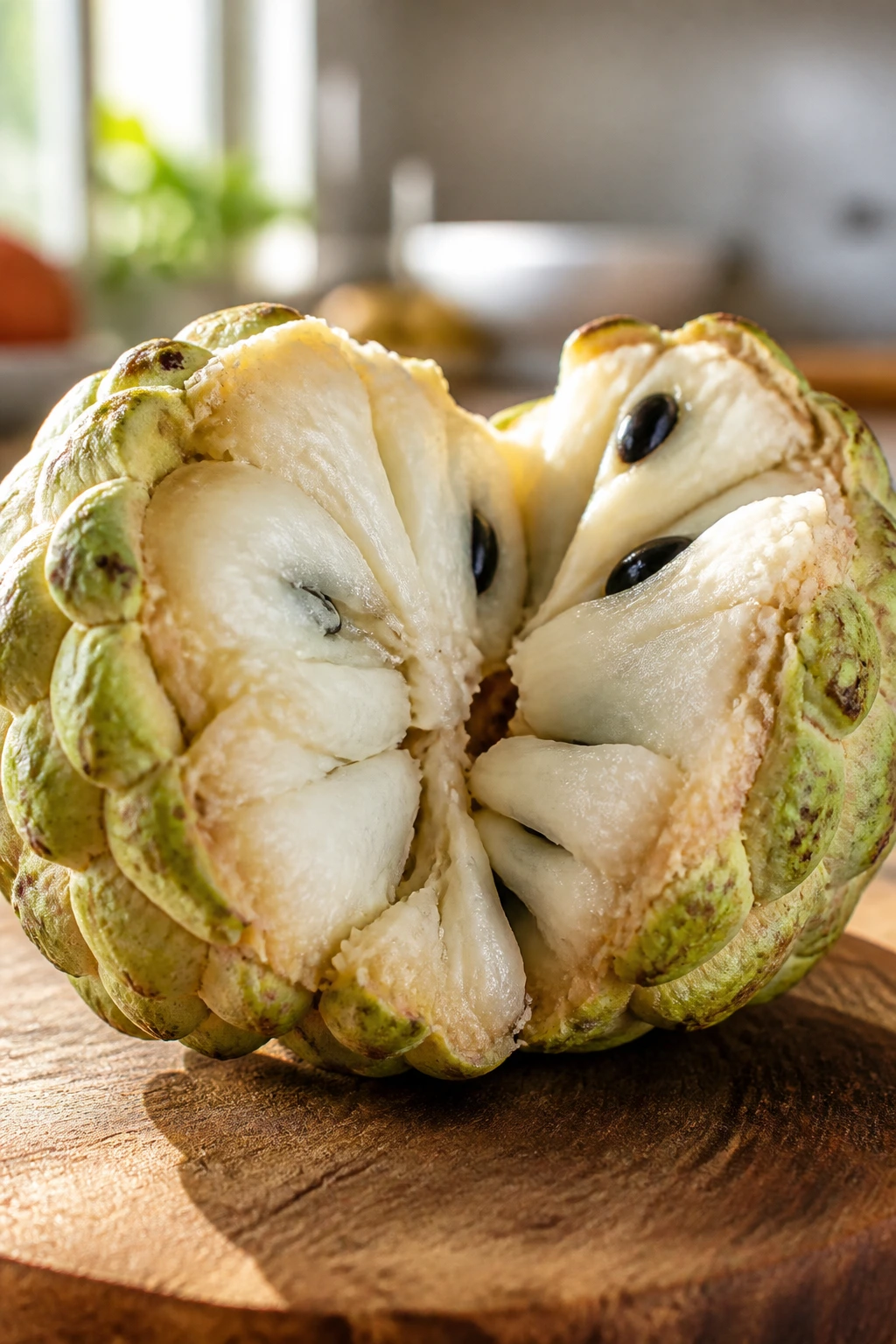 Sugar Apple Vs Custard Apple: Understanding The Difference 7 Close-up of sugar apple highlighting health benefits with vitamin C and fiber