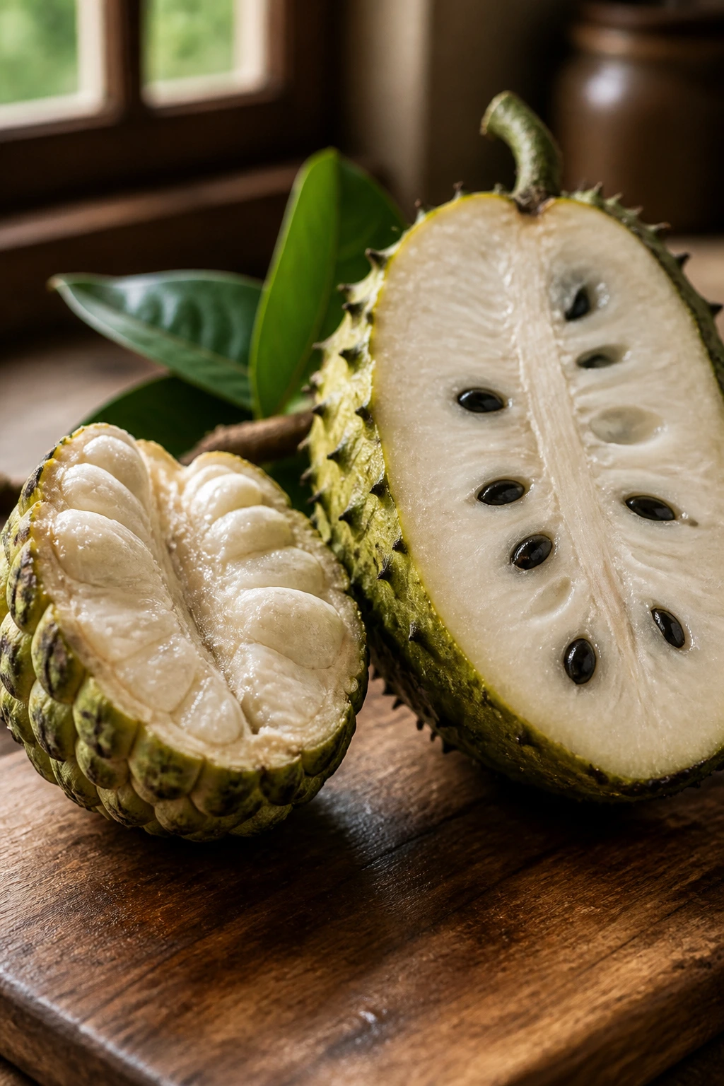 Sugar Apple Vs Soursop: Which Is More Healthier? 3 Close-up of sugar apple and soursop halves showing grainy vs creamy textures