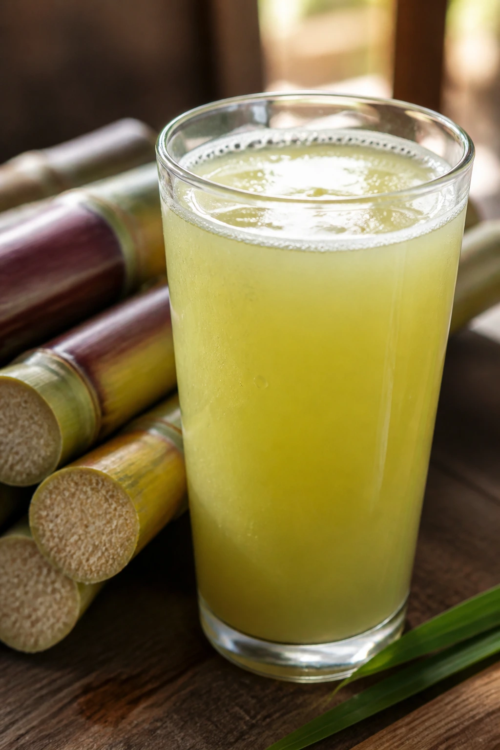 How To Make Sugar Cane Juice At Home 5 Close-up of sugar cane juice in glass with natural light
