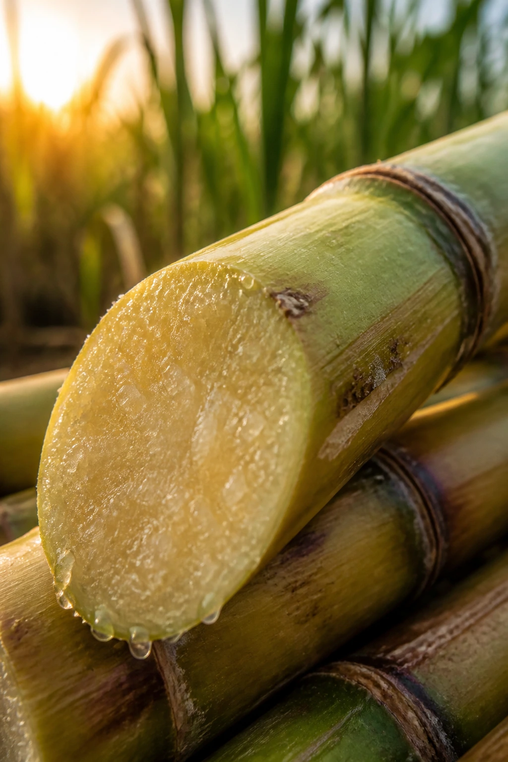 Is Sugarcane A Fruit Or Vegetable Or Grass? All You Need To Know 4 Freshly cut sugarcane stalk showing its interior and juice