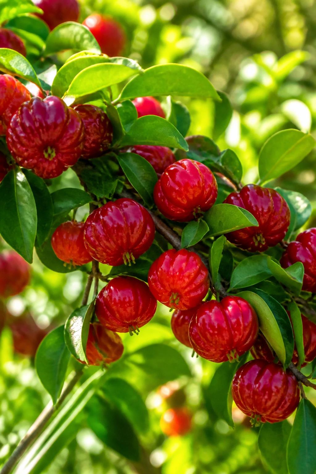 Surinam Cherry (Pitanga):Â Nutrition Facts, Health Benefits, And More 5 Branch with ripe Surinam cherries in season