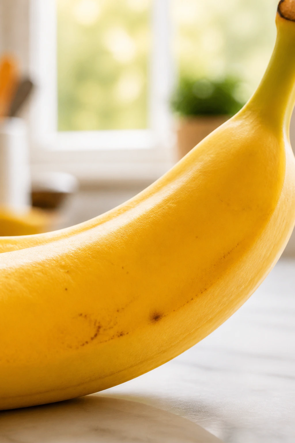 Sweet Fruits Vs Acid Fruits: Which Is More Healthier? 3 Close-up of a ripe banana in a bright kitchen