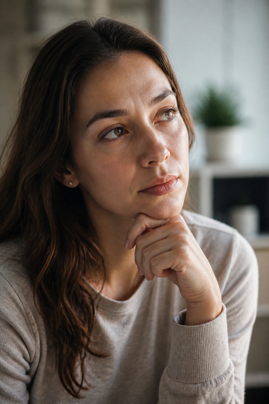 Thoughtful real-person portrait addressing dietary considerations