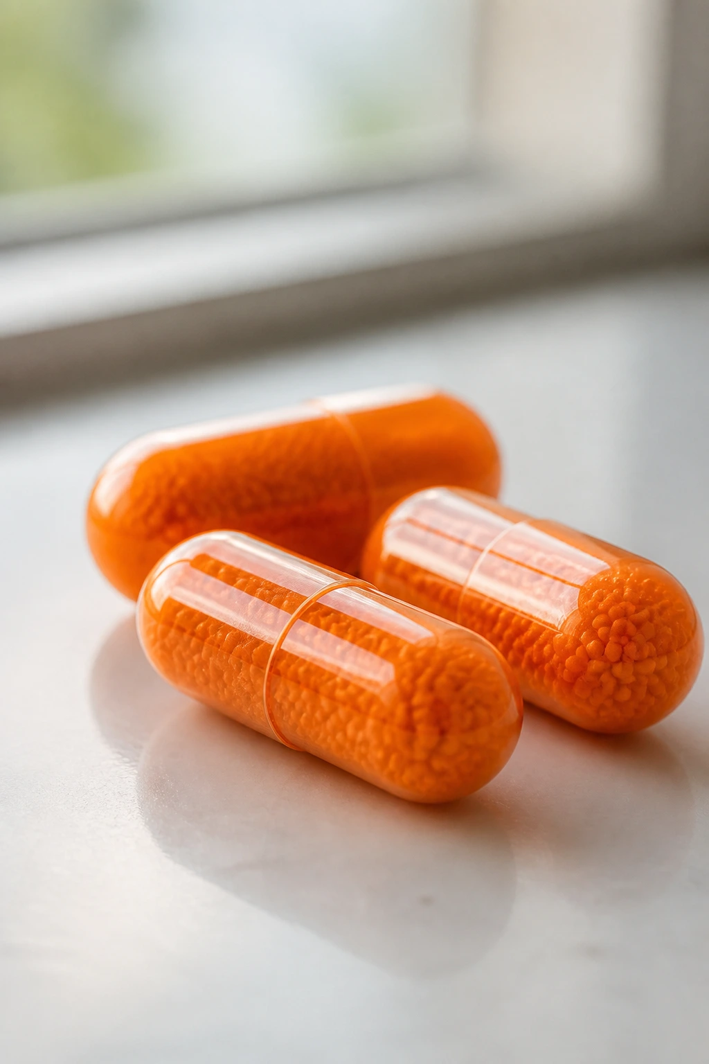 The 15 Best Fruits That Are Rich in Vitamin C 2 Three vitamin C capsules clustered on a light surface with soft natural light
