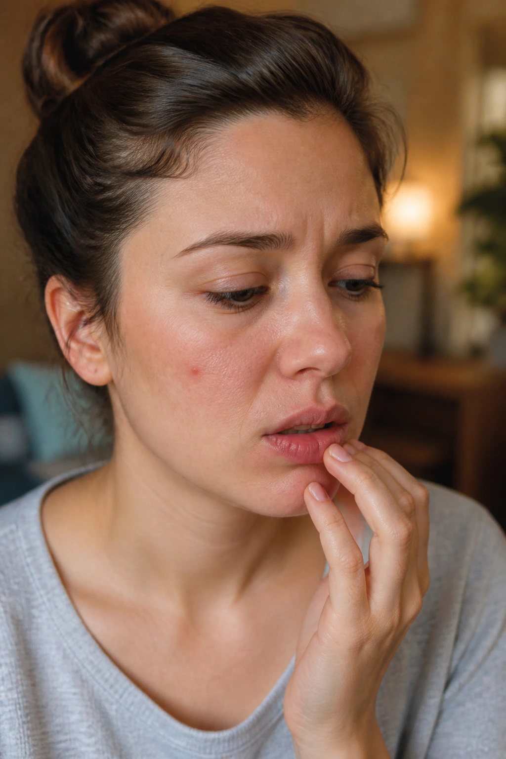 Watermelon Allergy: Can You Be Allergic To This Juicy Fruit? 3 Portrait showing lip itching and a small hive as signs of watermelon allergy.