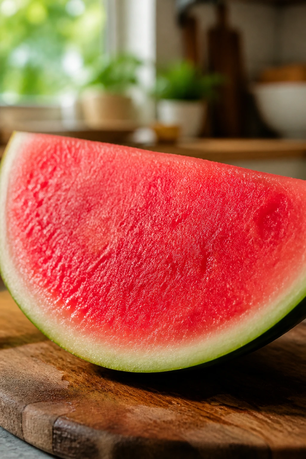 Close-up of a watermelon slice highlighting its nutritious flesh for babies.
