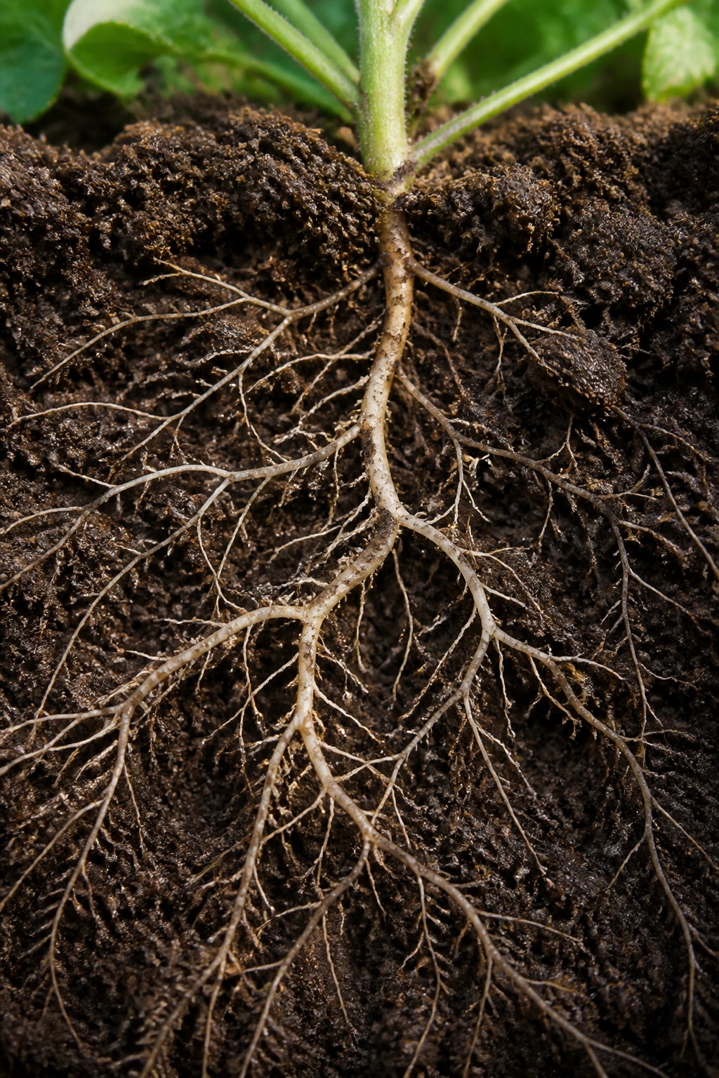 How Deep Do Watermelon Roots Grow? How Deep Do They Go? 11 Close-up of watermelon roots in moist garden soil with rich earth and natural light