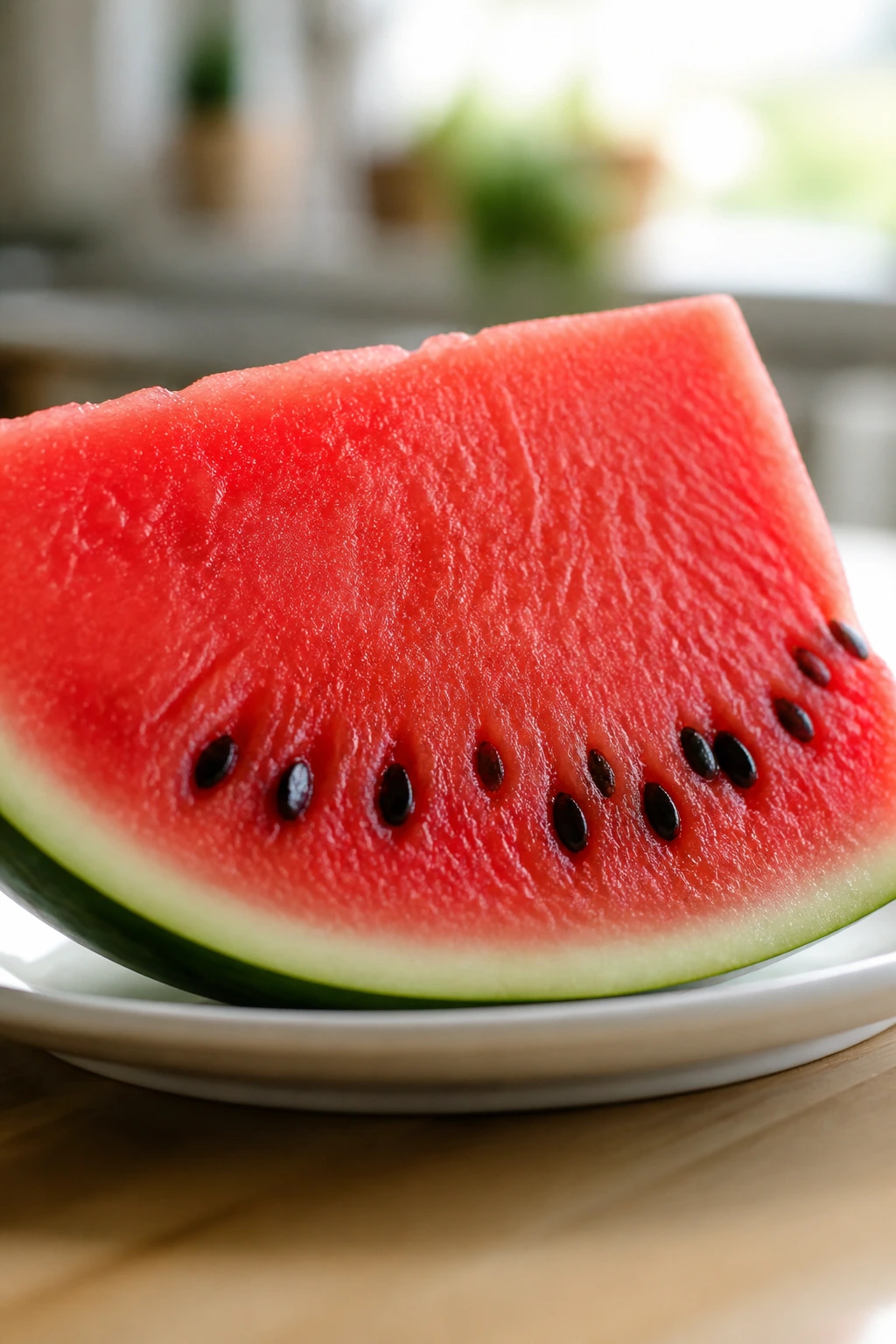 Can Gerbils Eat Watermelon? Let's Find Out 8 Juicy watermelon wedge on a plate in a bright kitchen