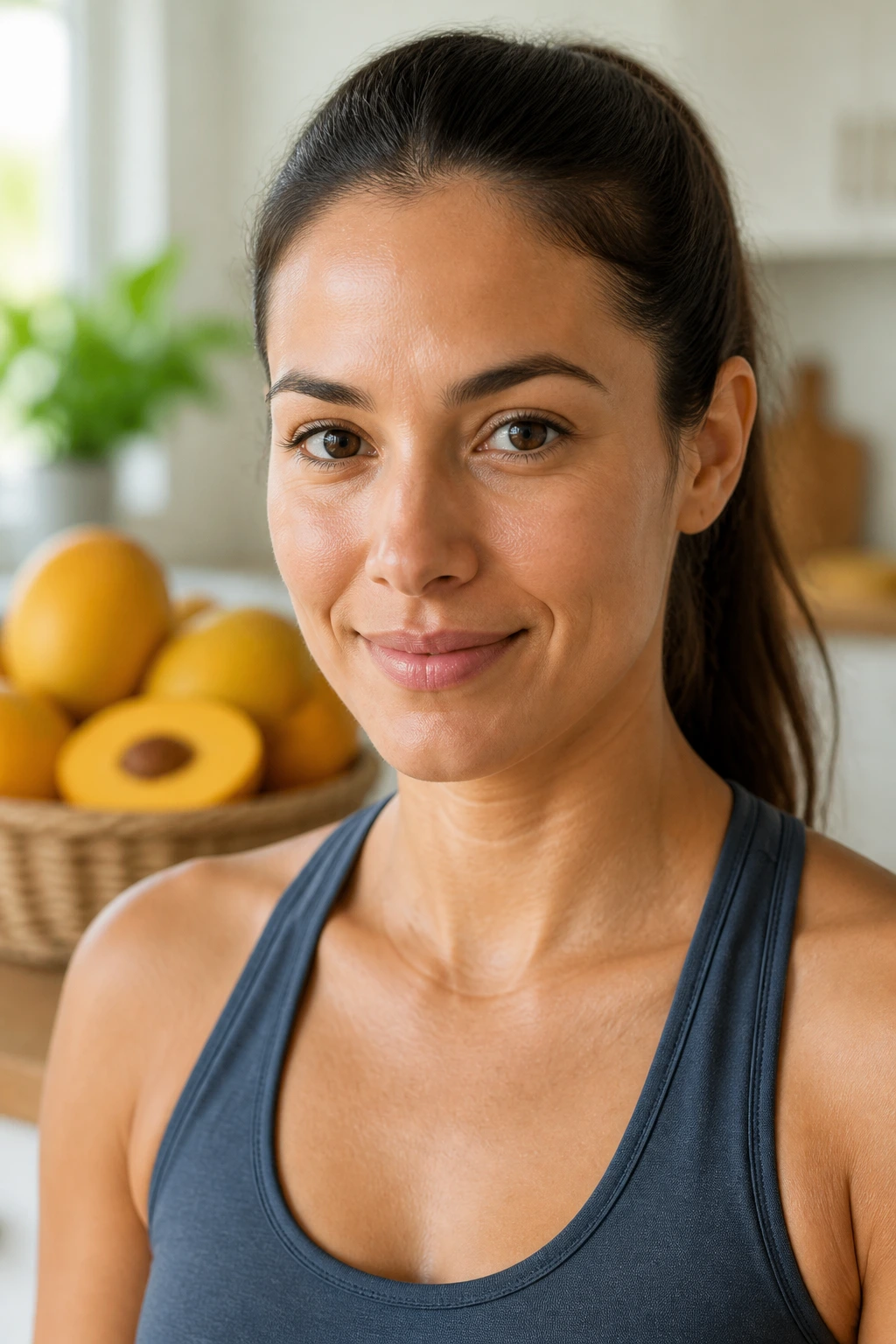 12 Incredible Health Benefits Of Egg Fruit 7 Portrait of a healthy adult in a bright kitchen suggesting weight control with fiber egg fruit context
