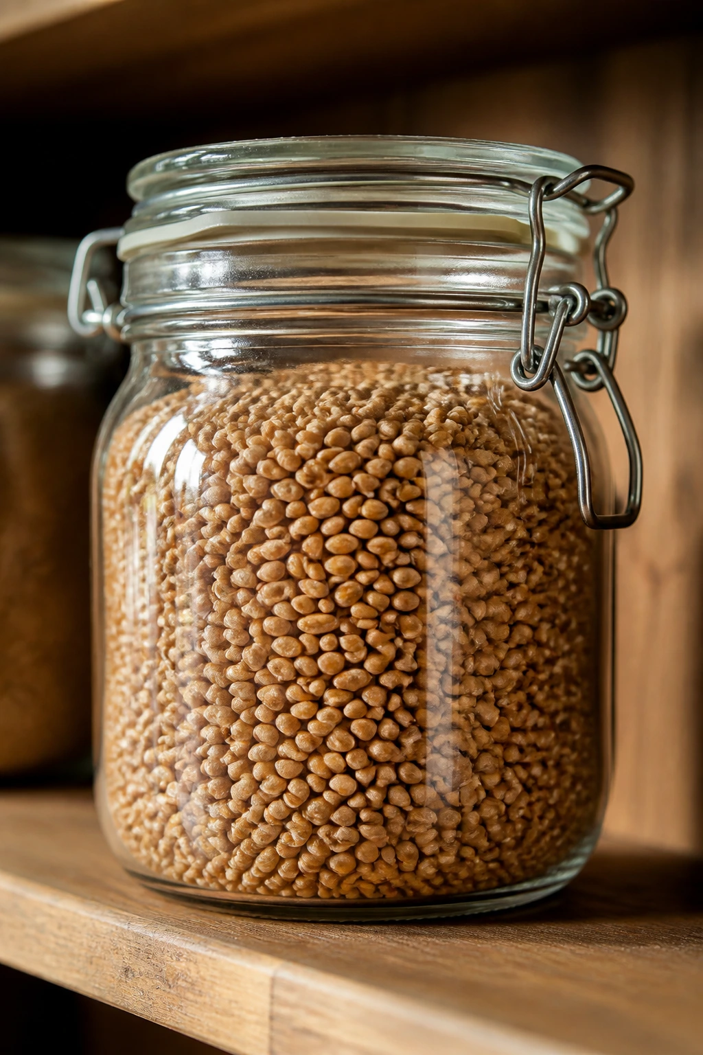 How Long Can You Store Wheat Berries Before It Goes Bad? 4 Jar of wheat berries stored in an airtight container on pantry shelf