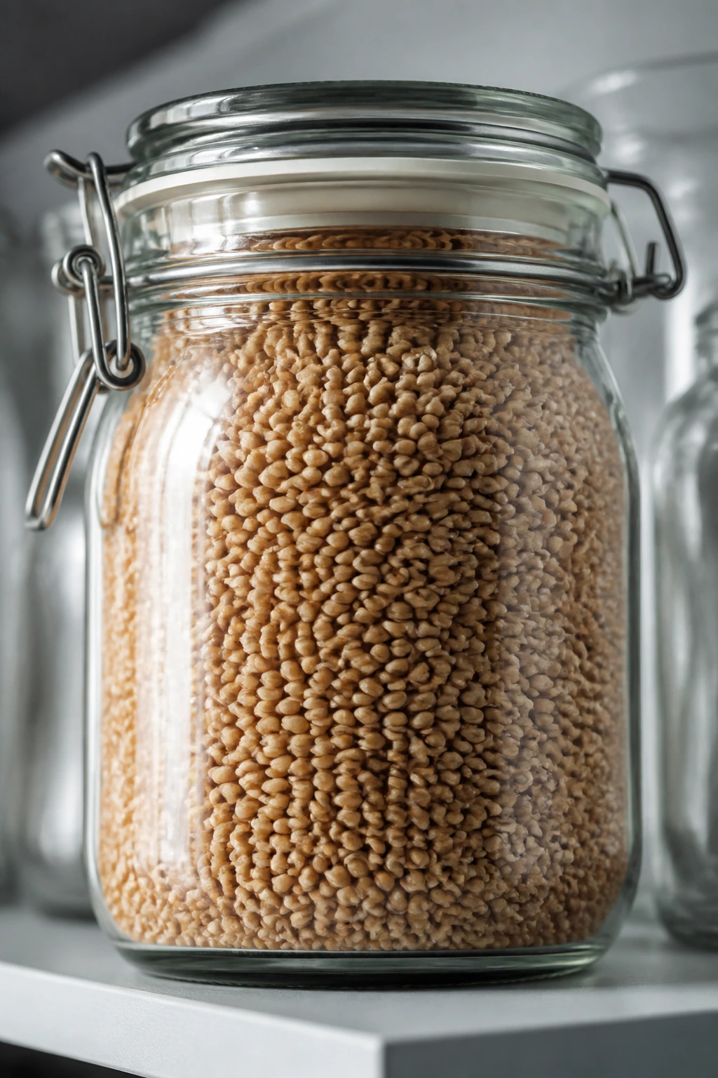 How Long Can You Store Wheat Berries Before It Goes Bad? 2 Airtight jar of wheat berries on a cool kitchen shelf
