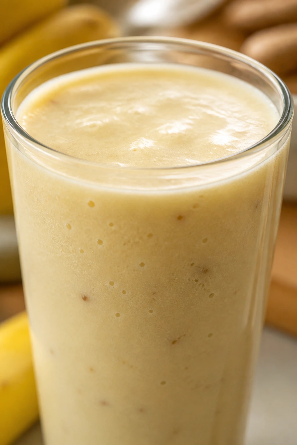 Blend It or Not: Does Blending A Banana Make It Unhealthy? 3 Close-up of blended bananas smoothie highlighting fiber and sugar content
