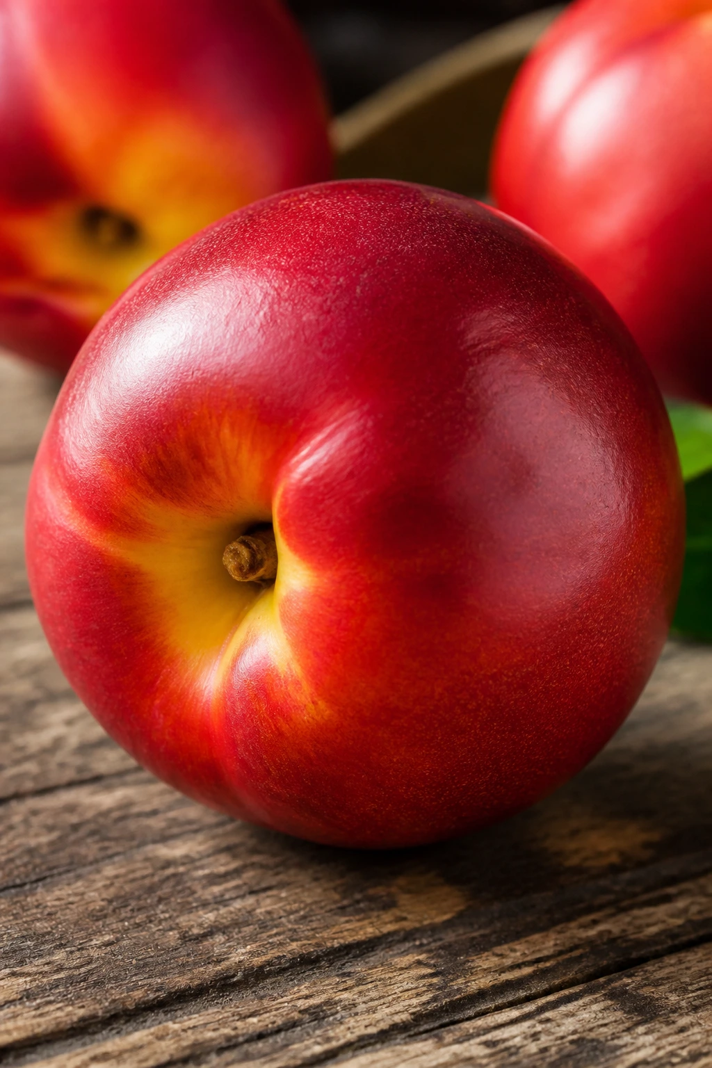 Is A Nectarine A Hybrid Fruit? No, And Here's Why 3 Glossy nectarine with smooth skin on wood