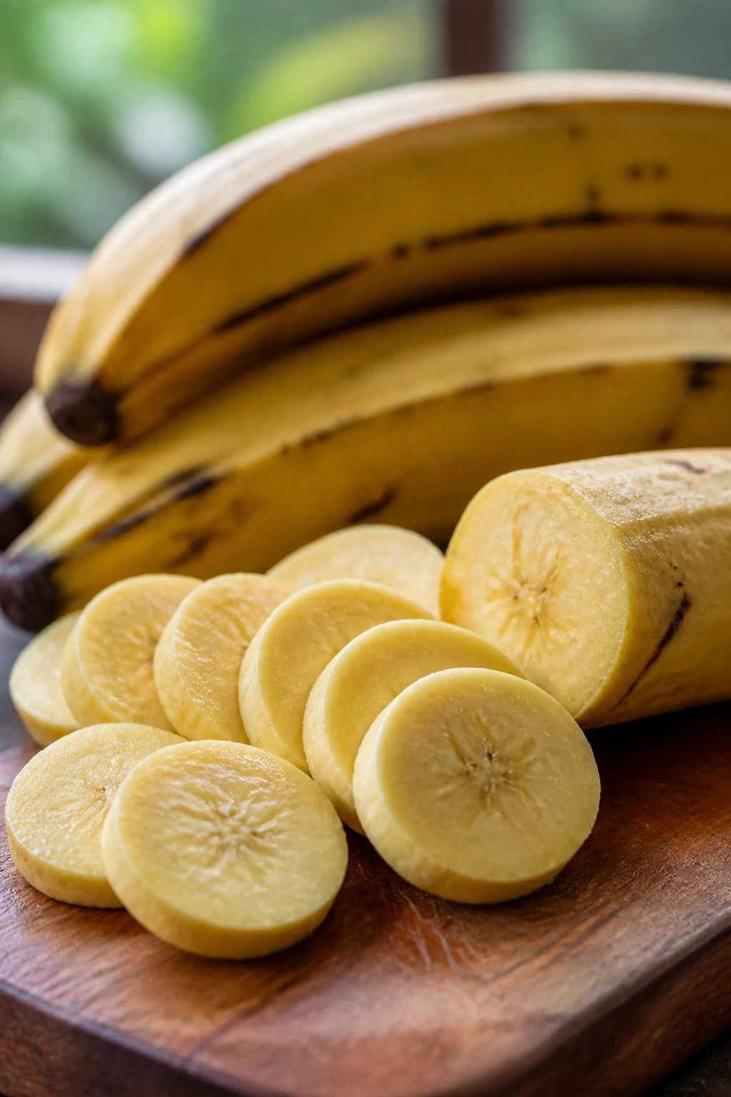 Can Cats Eat Plantains? All You Need To Know 2 Close-up of sliced plantains showing yellow flesh