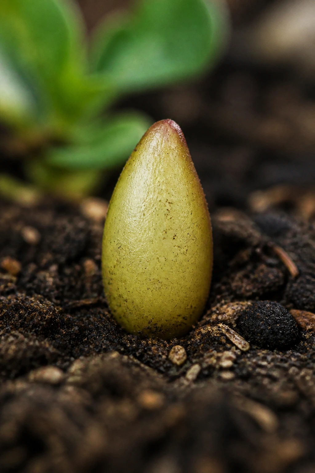 Which Fruit Have Seeds On The Outside? - It Is a Strawberry 5 Single strawberry seed on soil ready to germinate