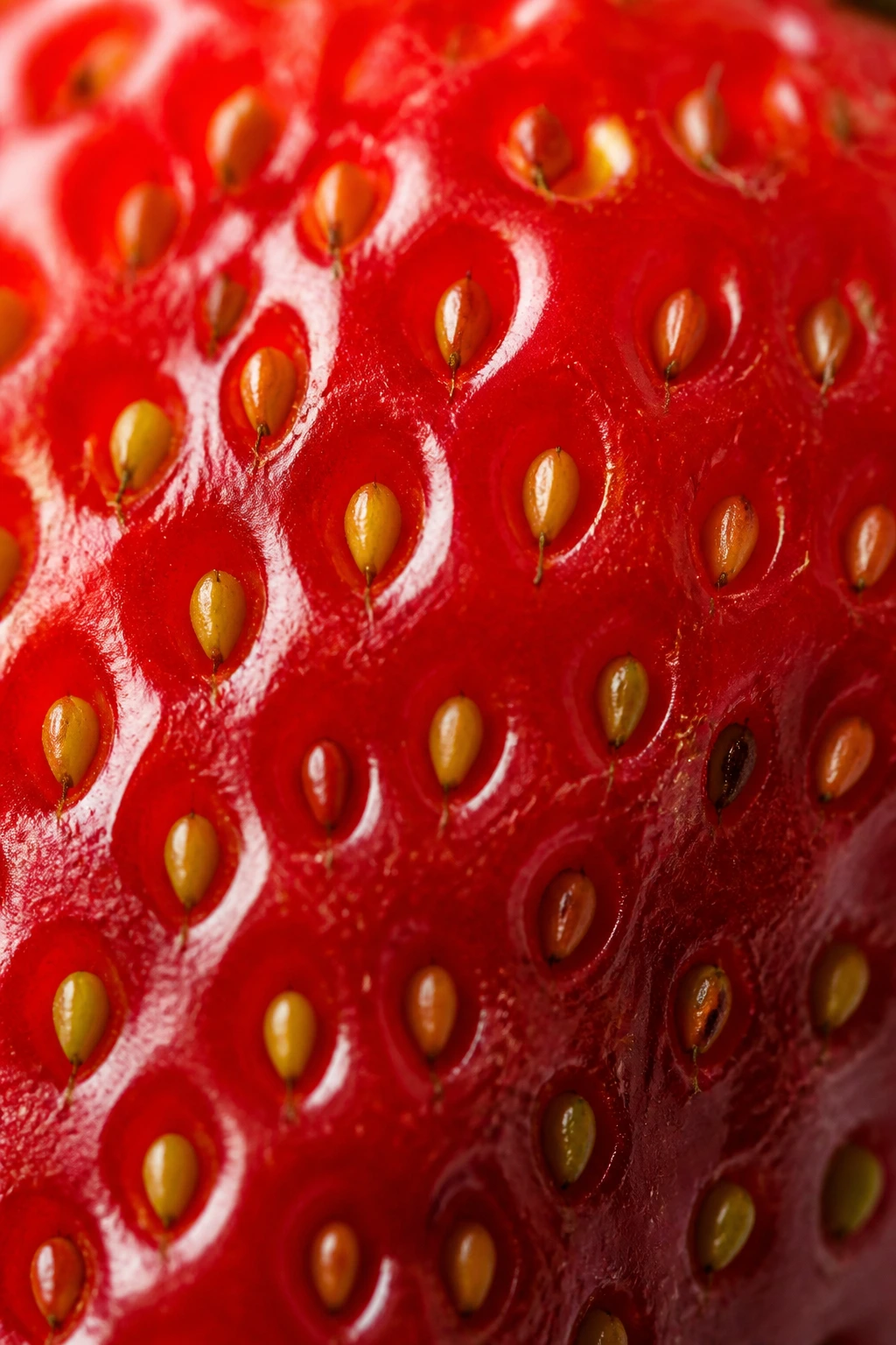 Which Fruit Have Seeds On The Outside? - It Is a Strawberry 4 Close-up of strawberry seeds on fruit skin
