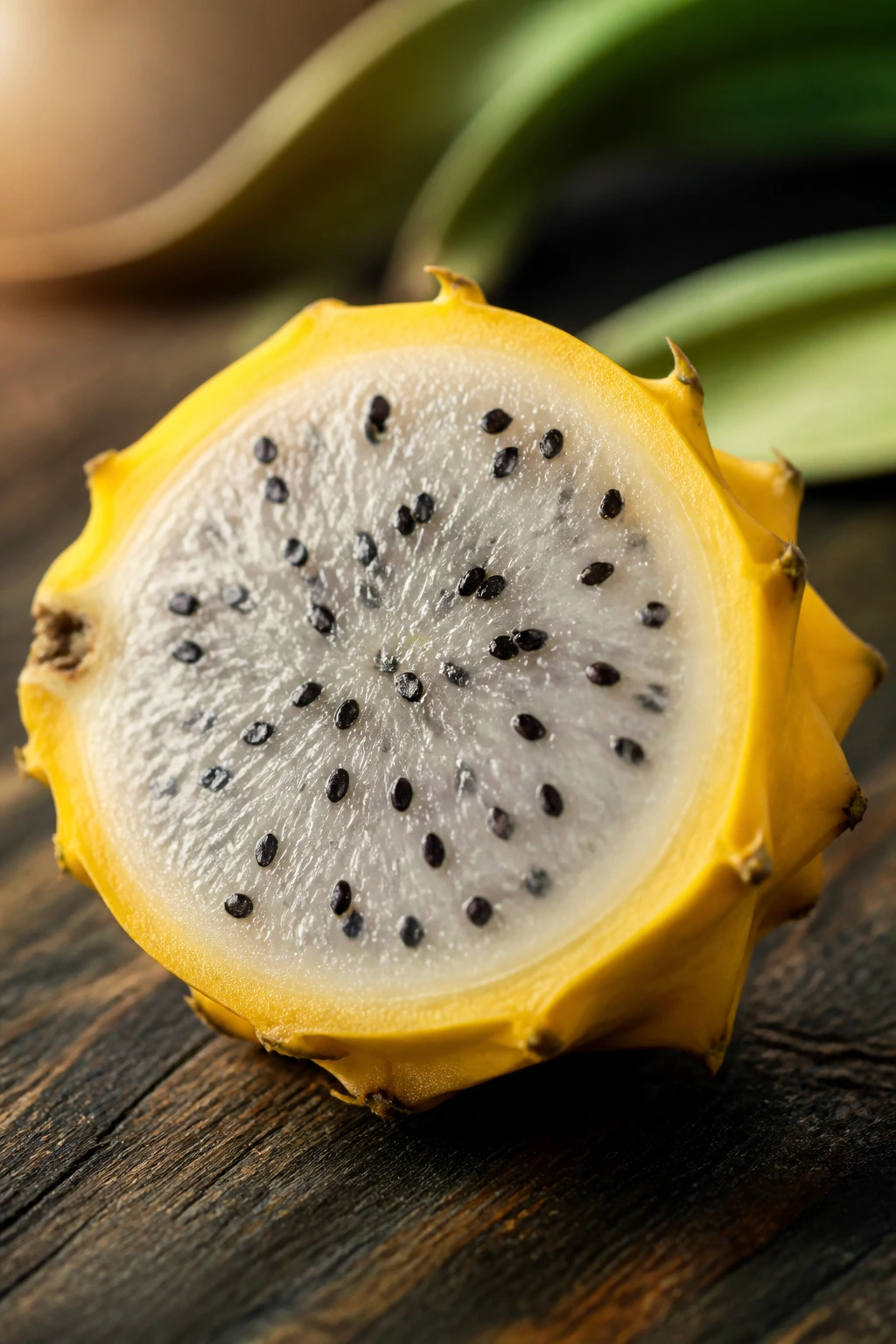 Is Yellow Dragon Fruit Good For Diabetes? Benefits & More 3 Halved Yellow Dragon Fruit showing interior flesh